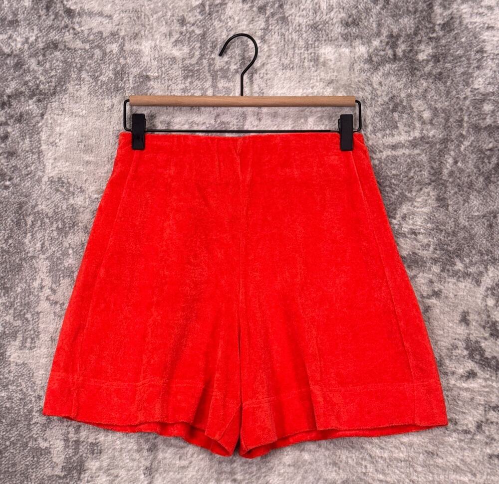 Me + Em Shorts 4 Womens Red French Terry Towelling Cloth High Rise